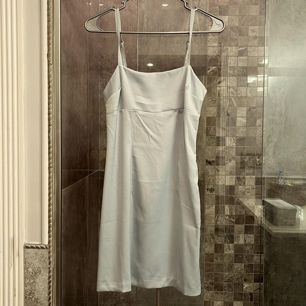 Like new Urban Outfitters lt. blue slip dress w/adjustable straps S-P & side zip